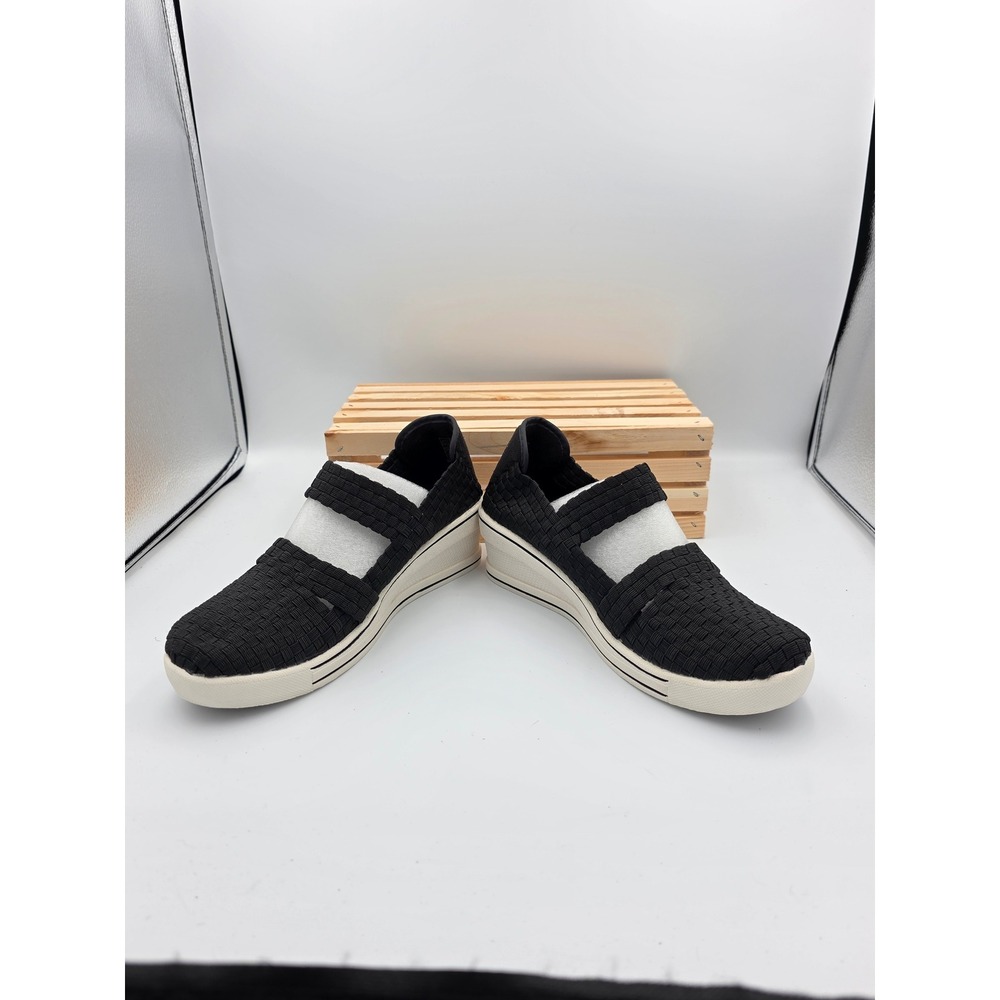 Bernie Mev Frontier Sneakers Women 38 8 Black Woven Comfort Elastic Platform - Picture 5 of 13